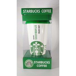 New stylish Ceramic Starbucks printed Coffee Tea Tumbler with Silicon Top Lid 